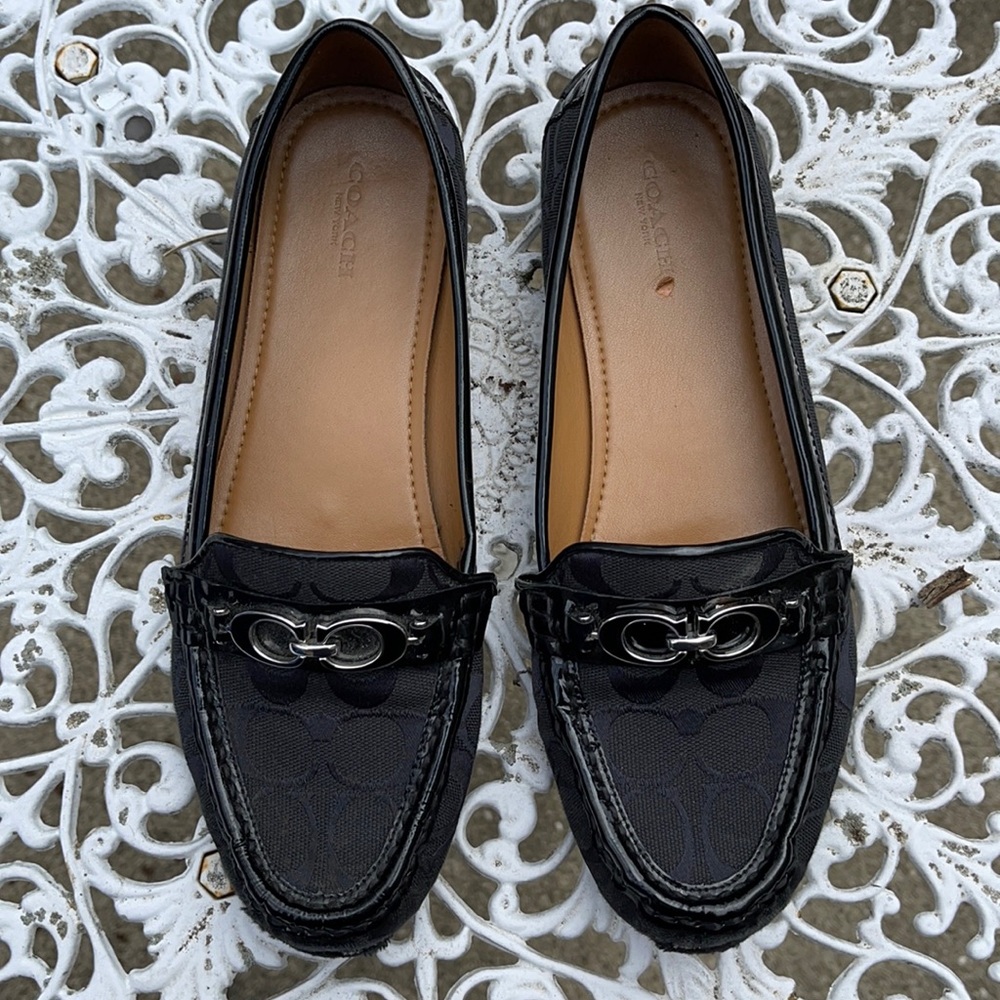 Coach Fortunata Black Moc Toe Loafer